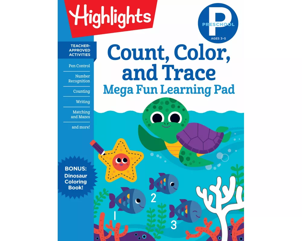Preschool Count, Color, and Trace Mega Fun Learning Pad