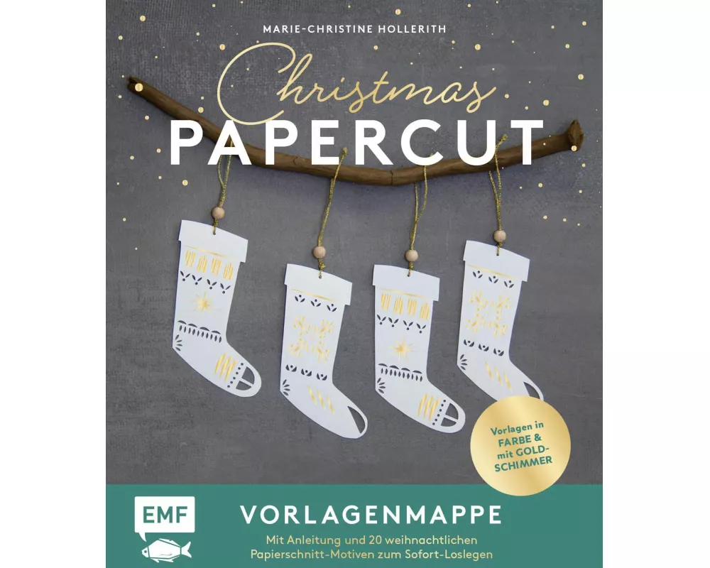Set: Christmas Papercut – Die Vorlagenmappe mit Anleitung und 20 weihnachtlichen Papierschnitt-Motiven zum Sofort-Loslegen
