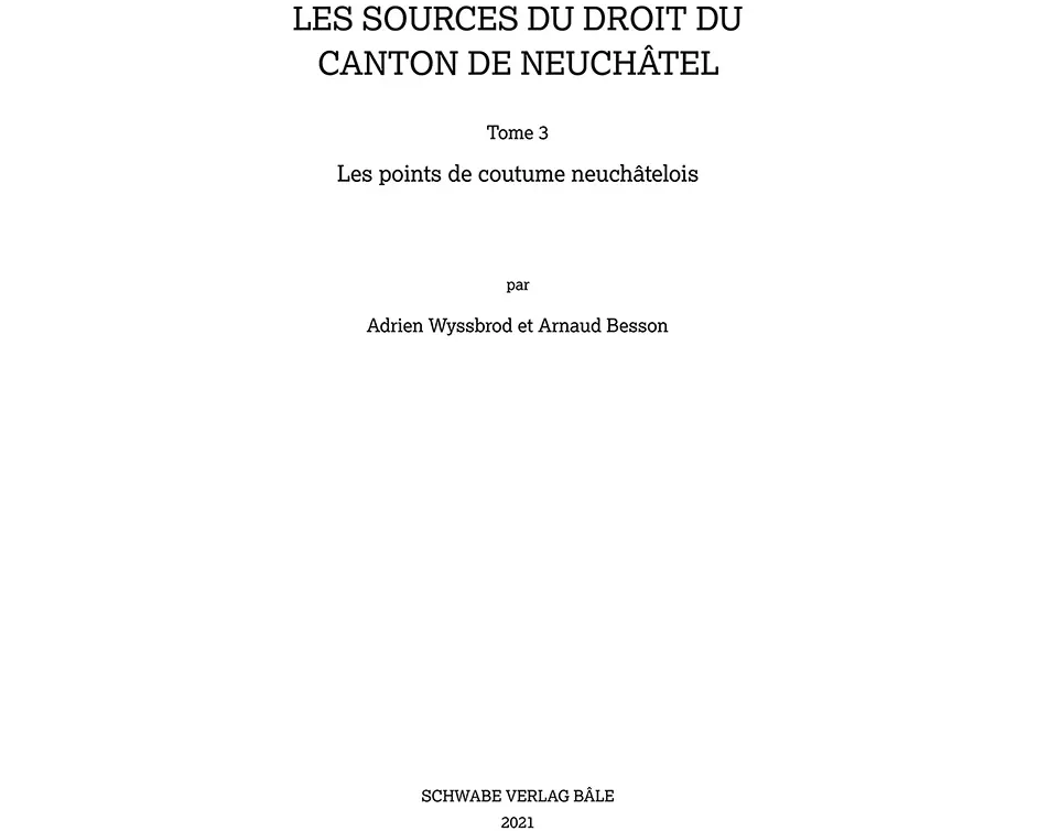 Les points de coutume neuchâtelois