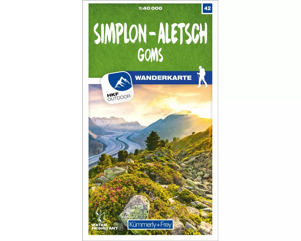 Kümmerly+Frey Wanderkarte 42 Simplon, Aletsch 1:40.000