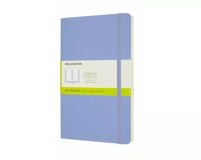 Moleskine Notizbuch Large/A5, Blanko, Weicher Einband, Hortensien Blau