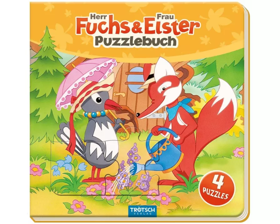 Trötsch Unser Sandmännchen Puzzlebuch mit 4 Puzzle Fuchs und Elster