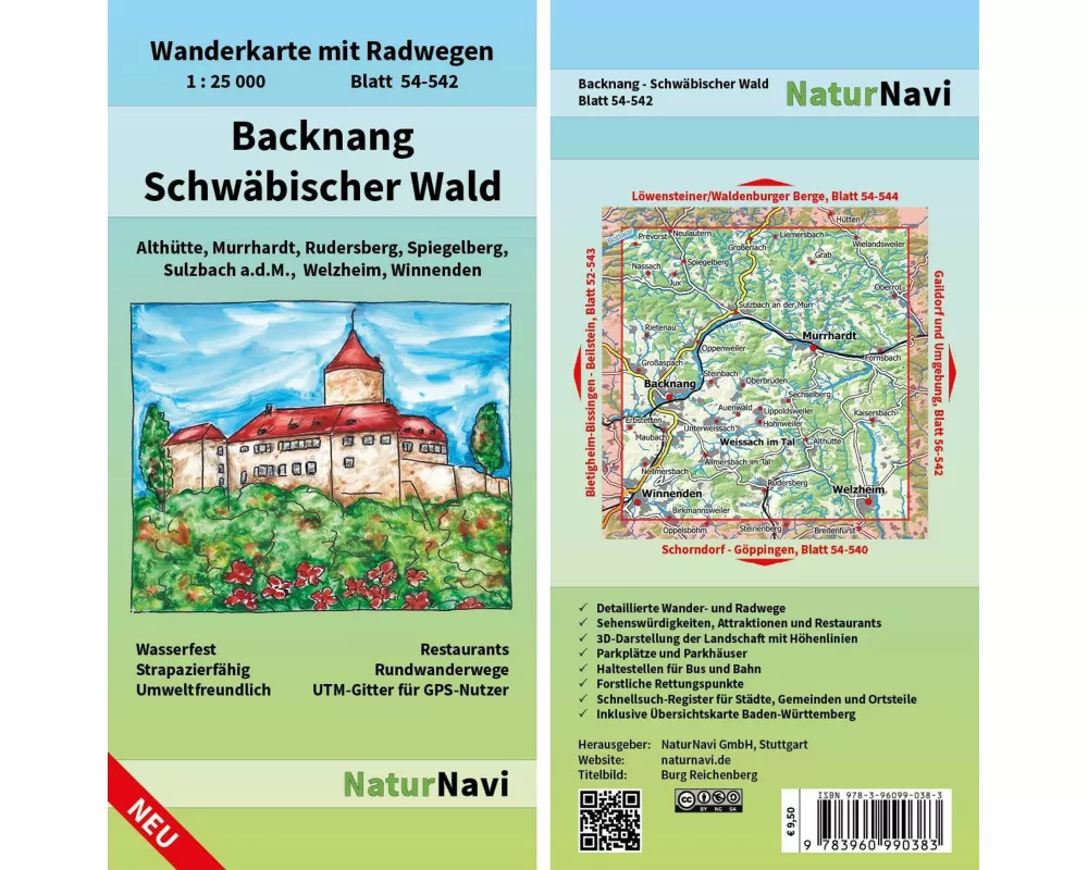 Backnang - Schwäbischer Wald 1 : 25 000, Blatt 54-542
