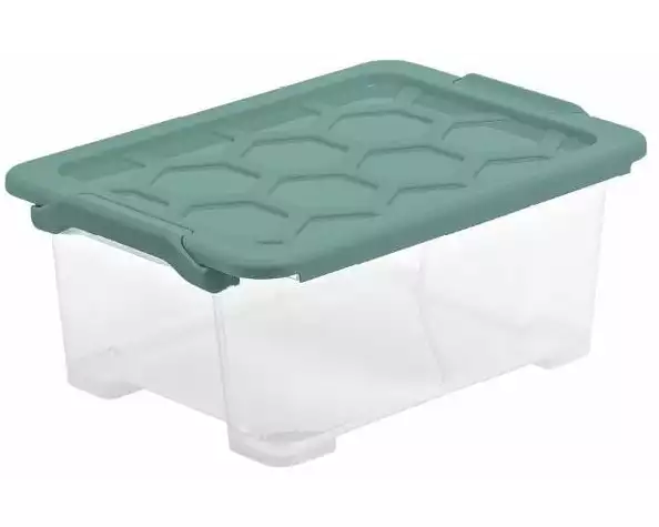 Rotho Aufbewahrungsbox Evo Safe 11 l, Grün/Transparent