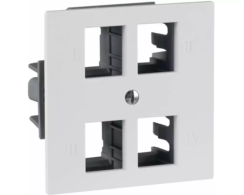 R&M Netzwerkdose EDIZIOdue 60 x 60, 4x 1 Port leer, Cat 6A, Ws