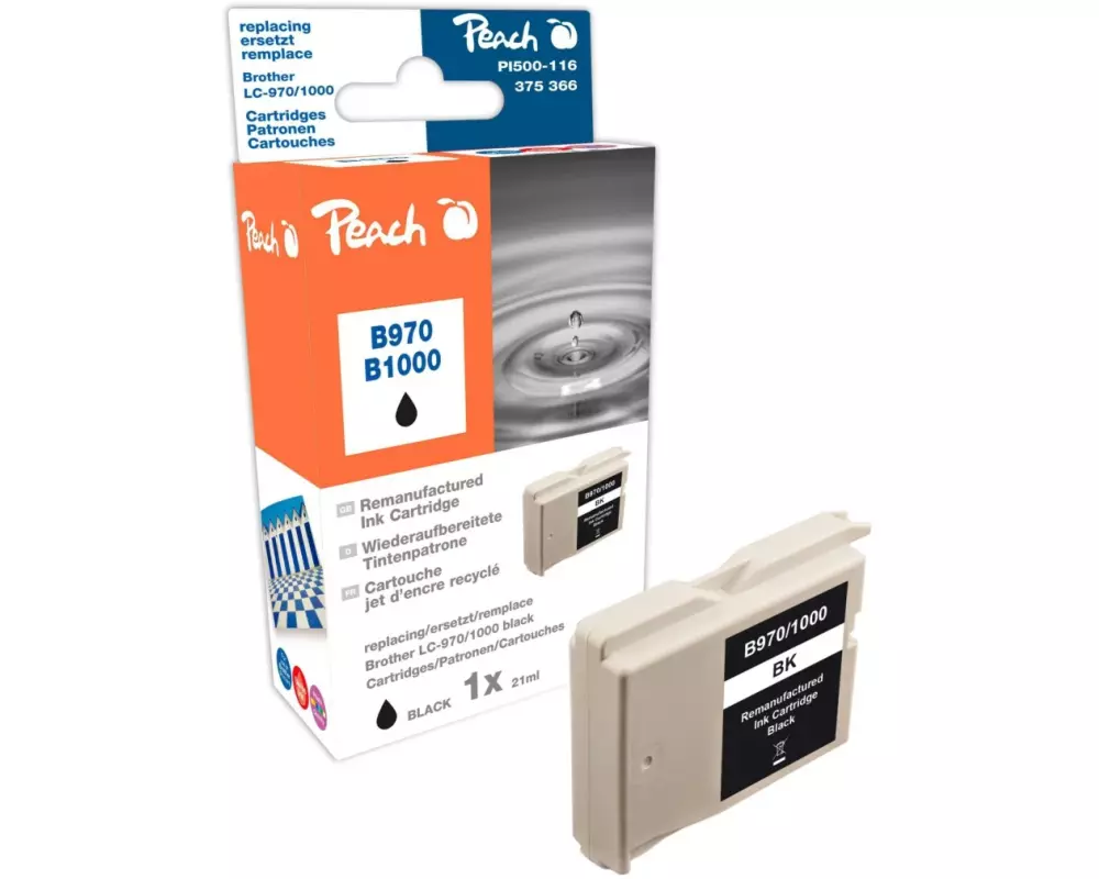 Peach Tinte Brother LC-1000 Black