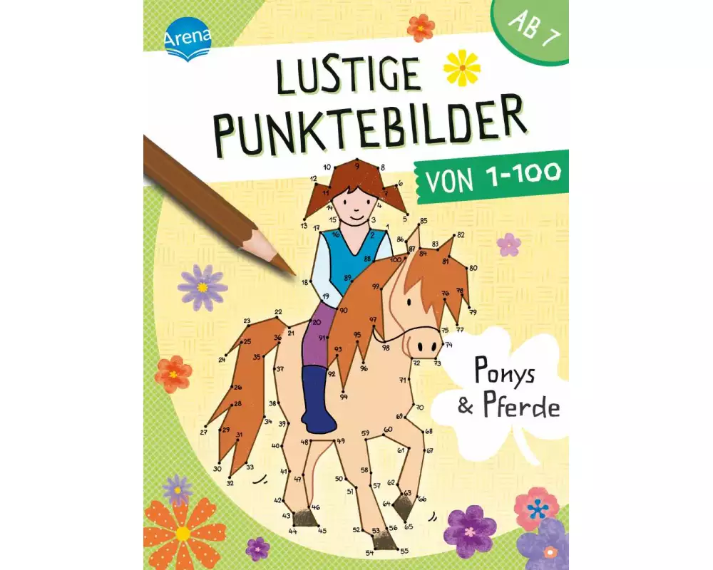 Lustige Punktebilder von 1 bis 100. Ponys und Pferde