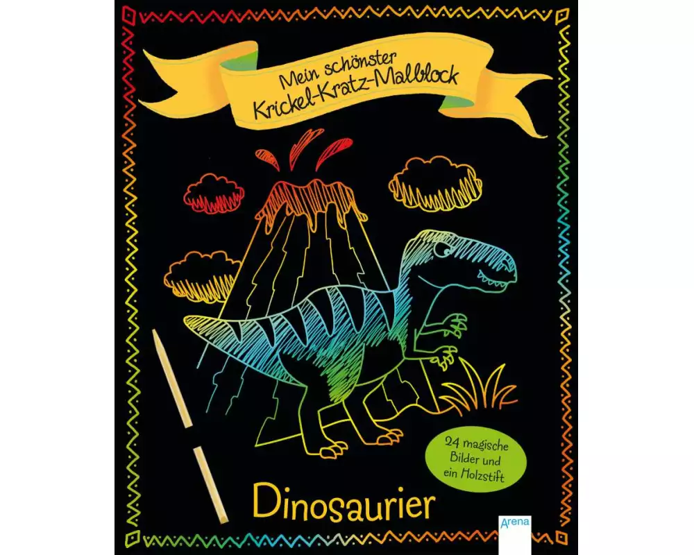 Mein schönster Krickel-Kratz-Malblock. Dinosaurier