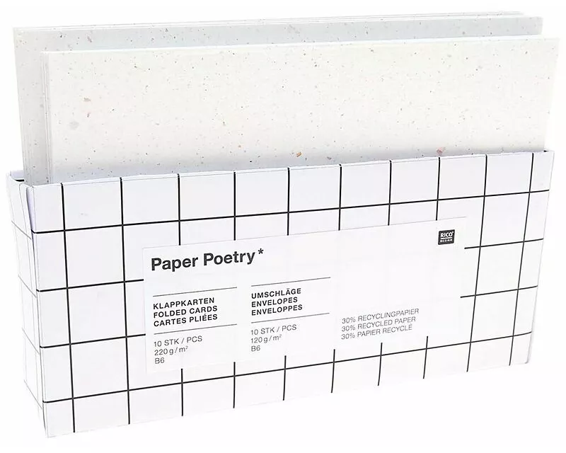 Kartenset B6, Recyclingpapier offwhite, FSC MIX