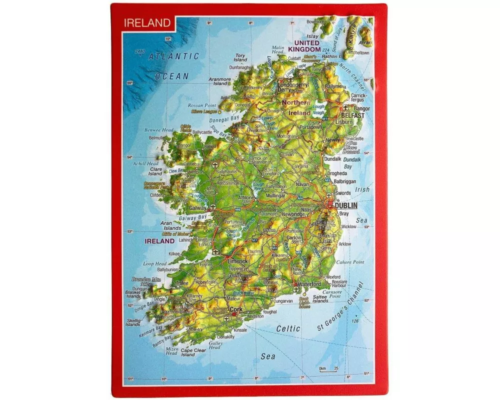 Reliefpostkarte Irland
