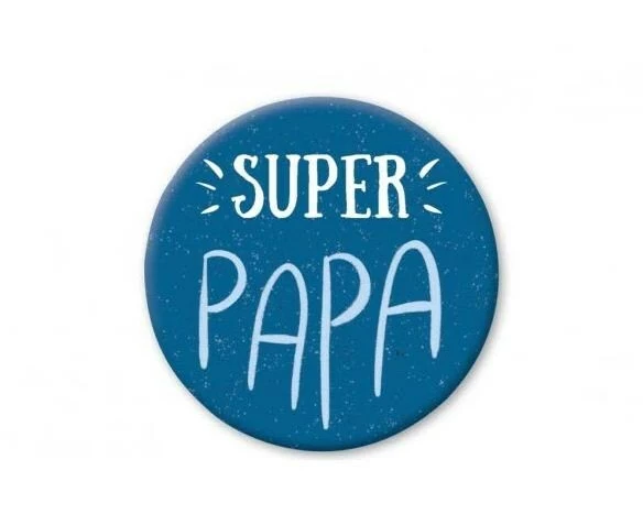 Cart Haftmagnet Super Papa 1 Stück, Blau/Weiss