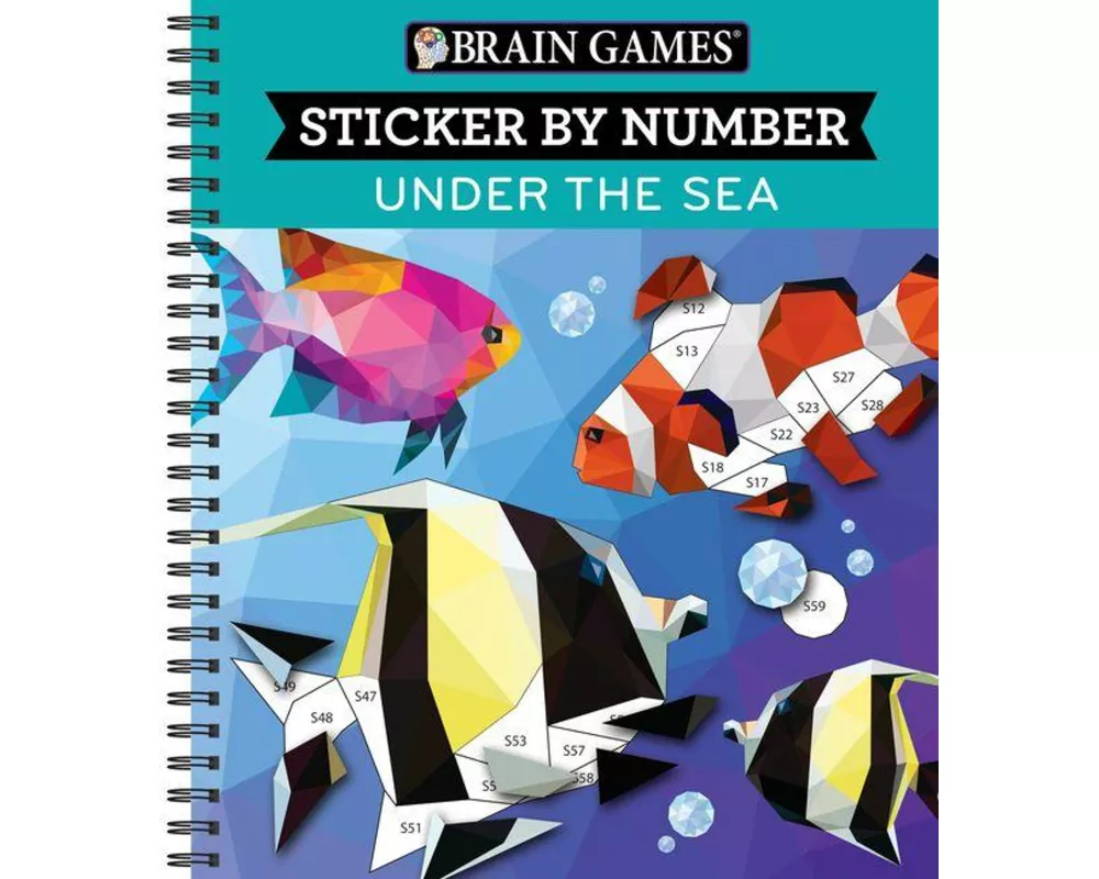 Brain Games - Sticker by Number: Under the Sea (28 Images to Sticker)