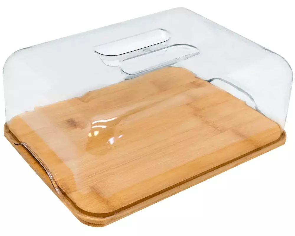 Nerthus Käsebrett mit Haube Transparent/Braun