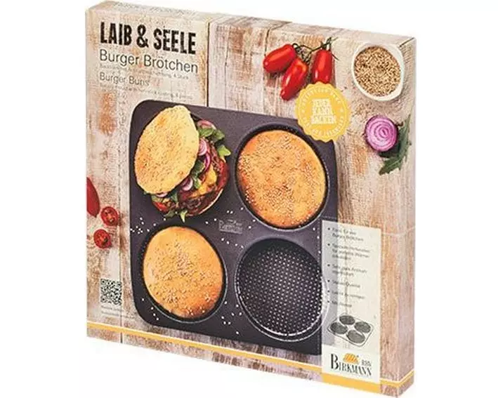 RBV Birkmann Brot-Backform Burger 4 Mulden