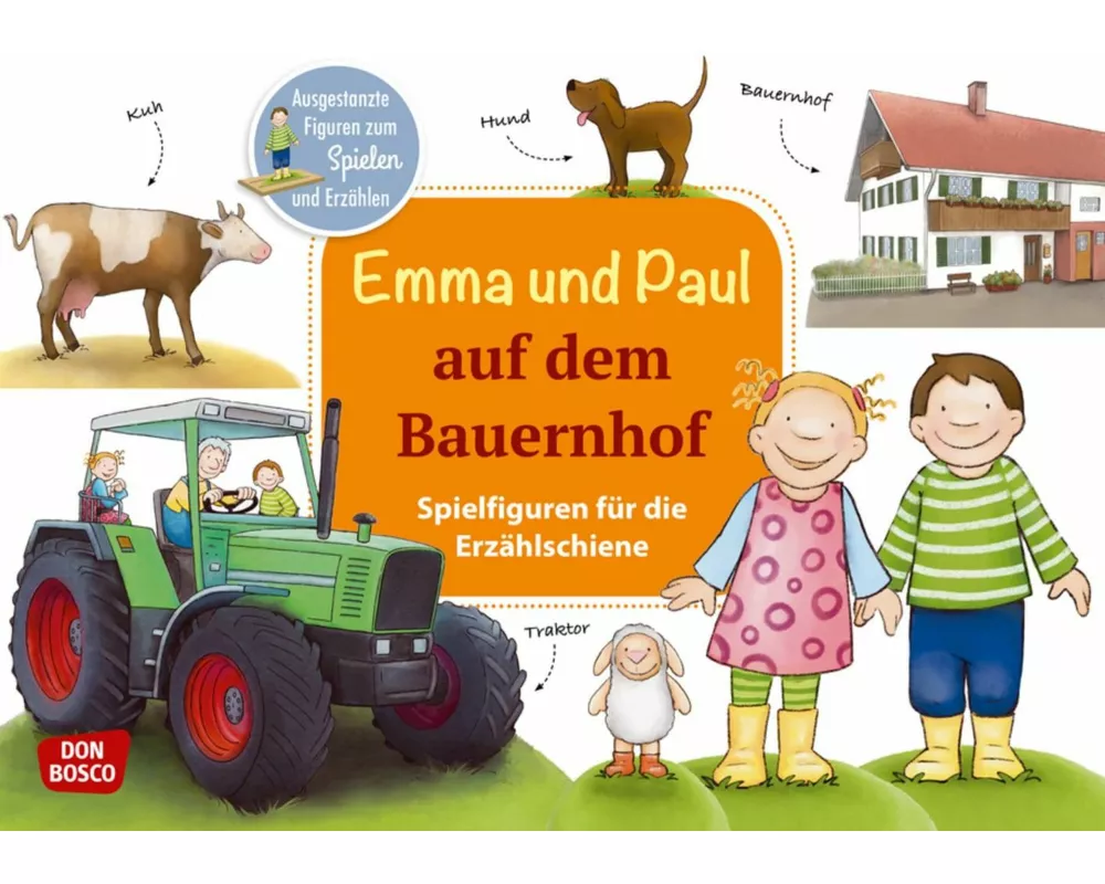 Emma und Paul auf dem Bauernhof. Erzählschienen-Figurenset