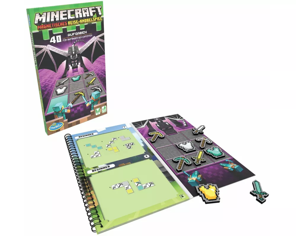ThinkFun Minecraft: Das Magnetische-Reisespiel - Logikspiel ab 8 Jahre