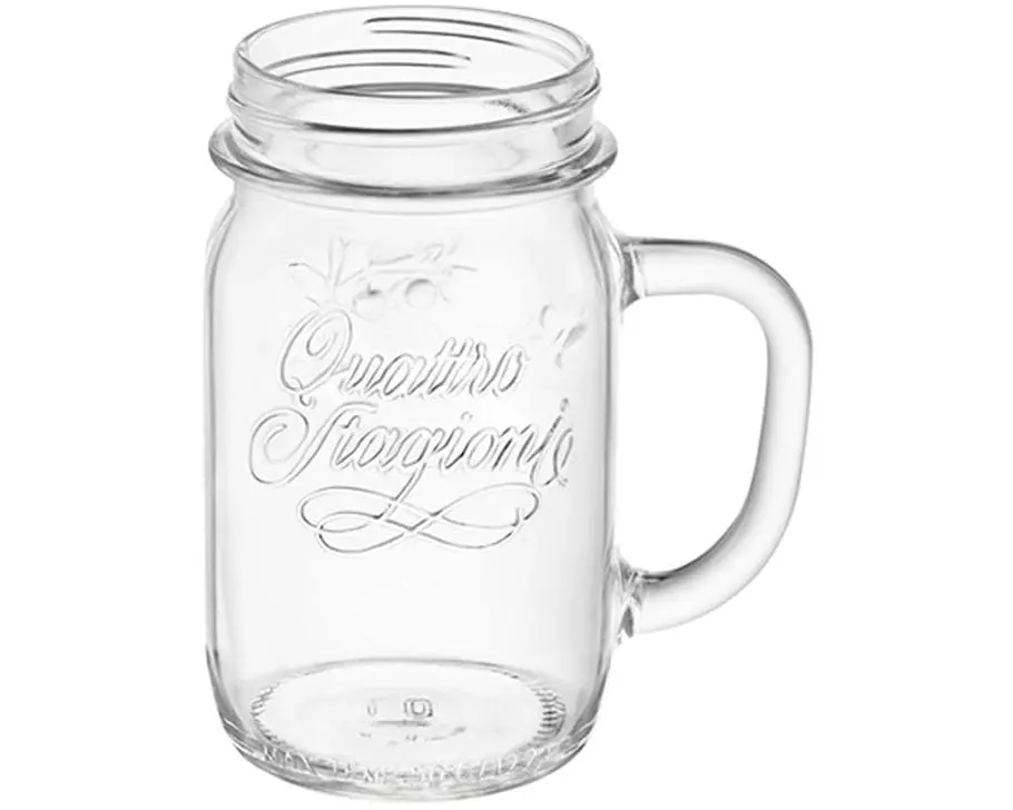 Bormioli Rocco Trinkkrug Drinking Jar Ohne Deckel, 415 ml, 12 Stück