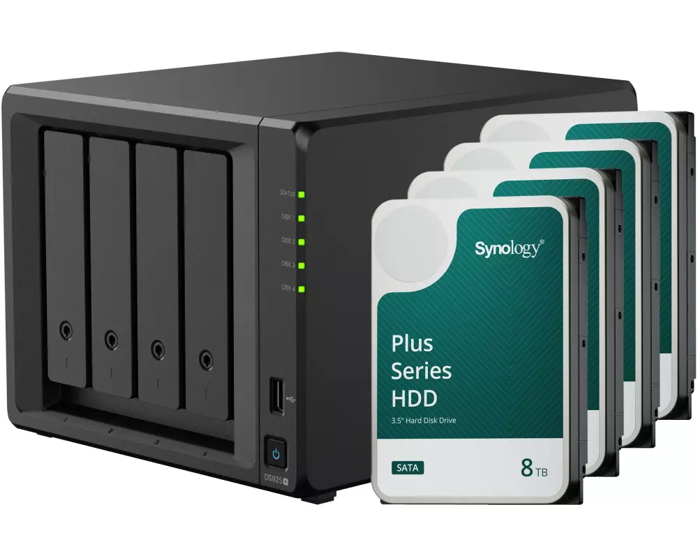 Synology NAS Diskstation DS925+ 4-bay Synology Plus HDD 32 TB