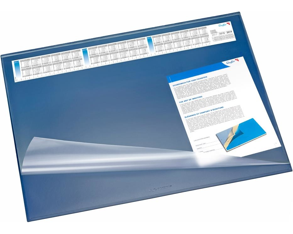 LÄUFER Schreibunterlage 65x52cm 49645 SYNTHOS, Vollsichtauf. blau