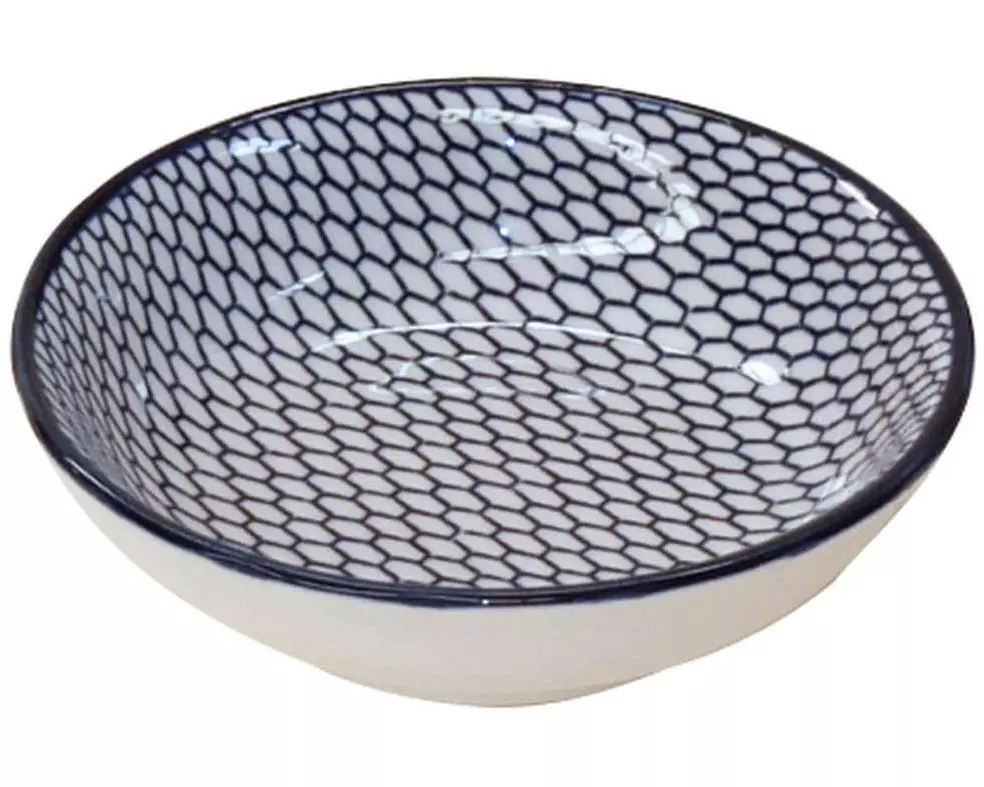 Haynan Schale Zen Kacheln Ø 9 cm, 1 Stück, Blau/Weiss