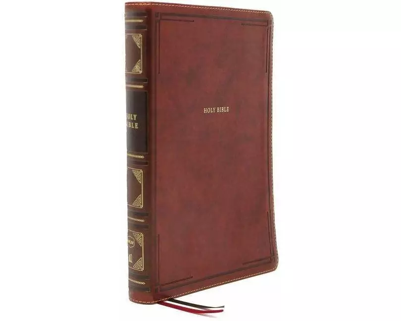 NKJV, Thinline Bible, Large Print, Leathersoft, Brown, Red Letter, Comfort Print