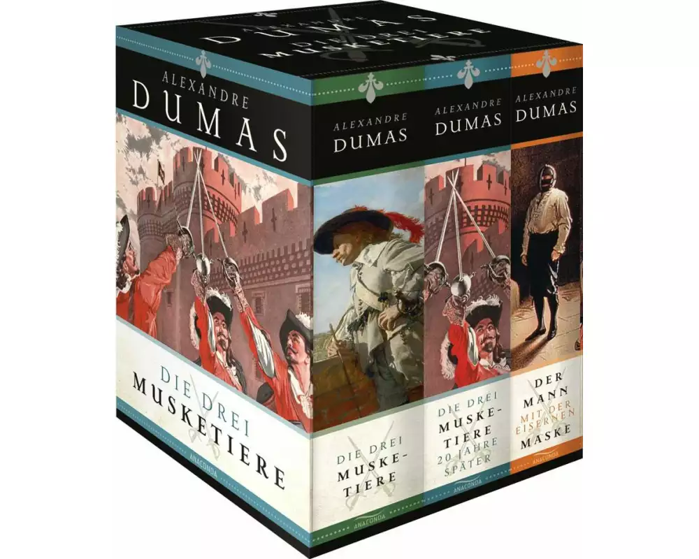Alexandre Dumas, Die Drei Musketiere (Die Drei Musketiere - Die Drei Musketiere 20 Jahre später - Der Mann mit der eisernen Maske) (3 Bände im Schub