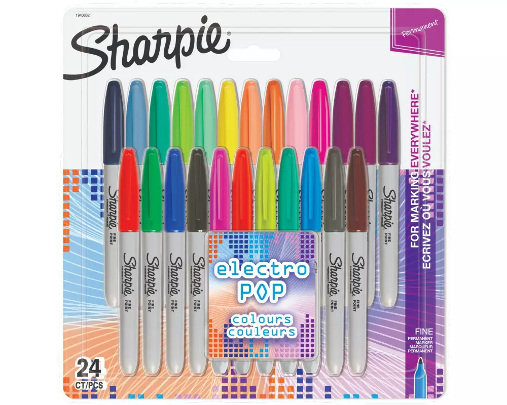Sharpie Filzstift Fine Electro Pop Rundspitze, 24er Blister
