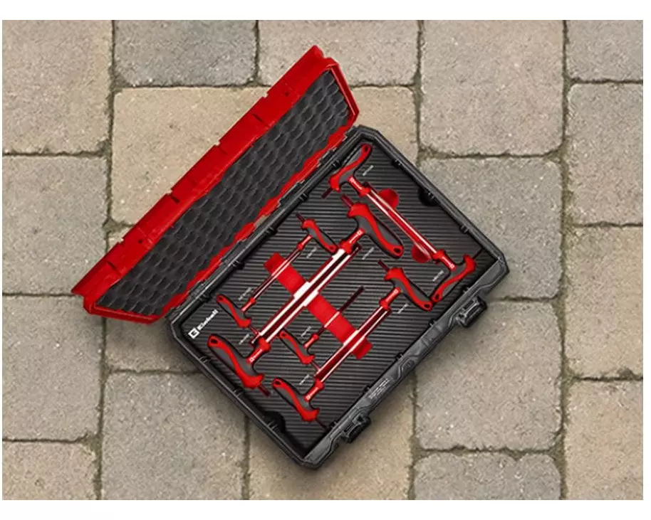 Einhell Einleger E-Case T-Griff, 9-teilig, Chrom-Vanadium-Stahl