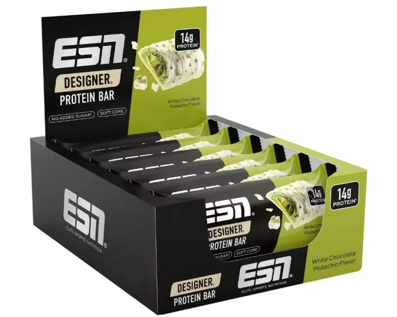 ESN Riegel Designer Bar Weisse Schokolade/Pistazien, 12 x 45 g
