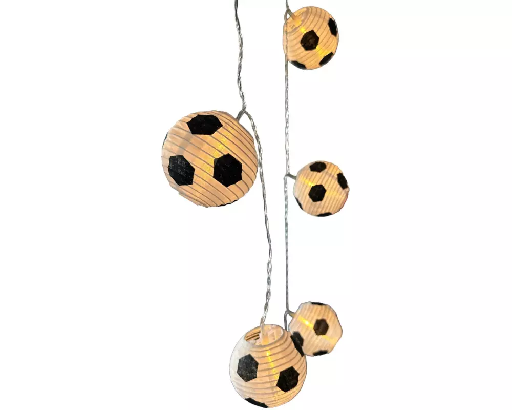 Dameco Lichterkette Fussball, 180 cm, Schwarz/Weiss