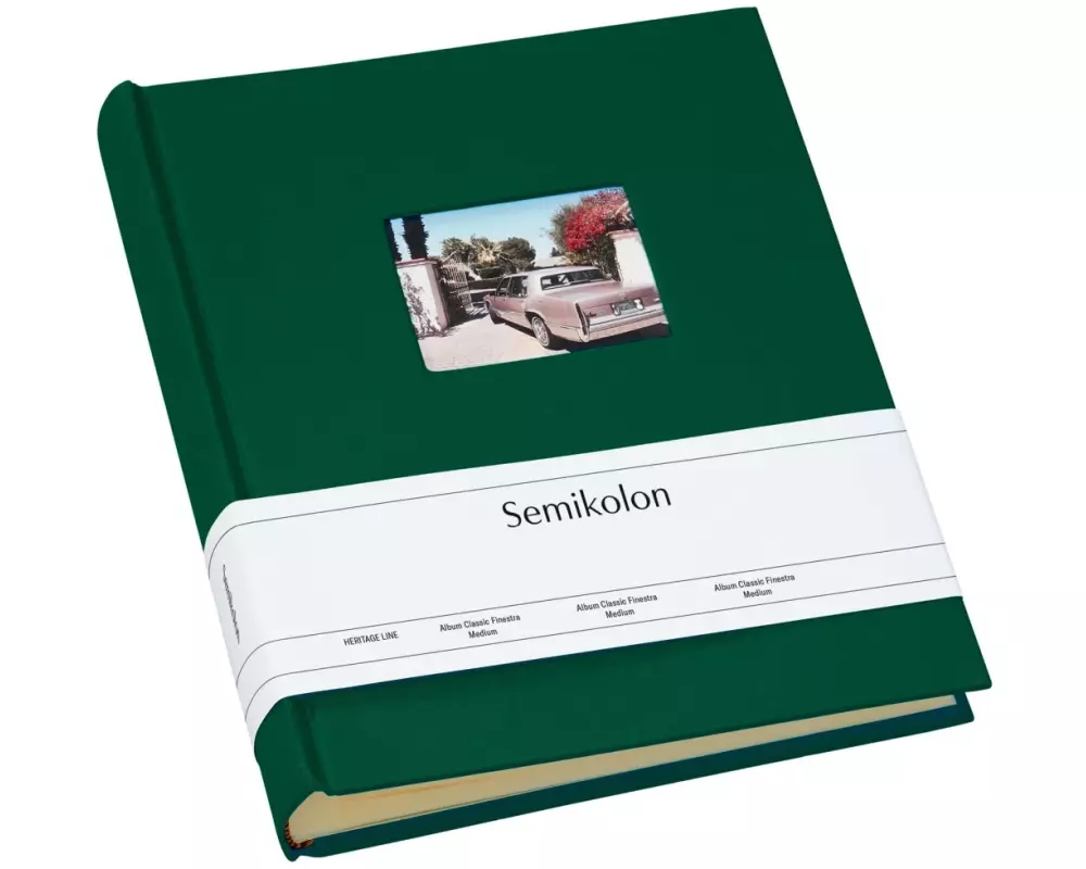 Semikolon Fotoalbum Finestra Medium Dunkelgrün, 80 cremeweisse Seiten
