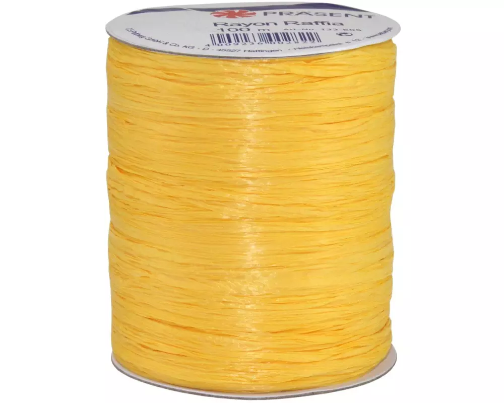 Pattberg Geschenkband Raffia Rayon 100 m, Gelb