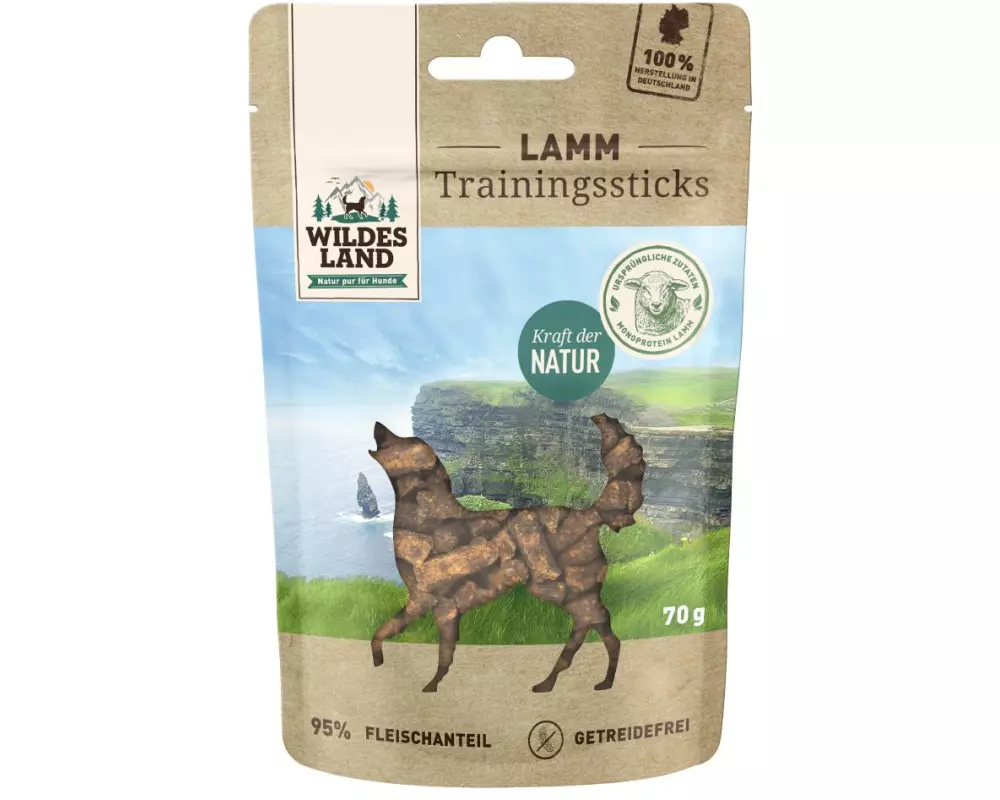Wildes Land Snack Trainingssticks Lamm, 70 g