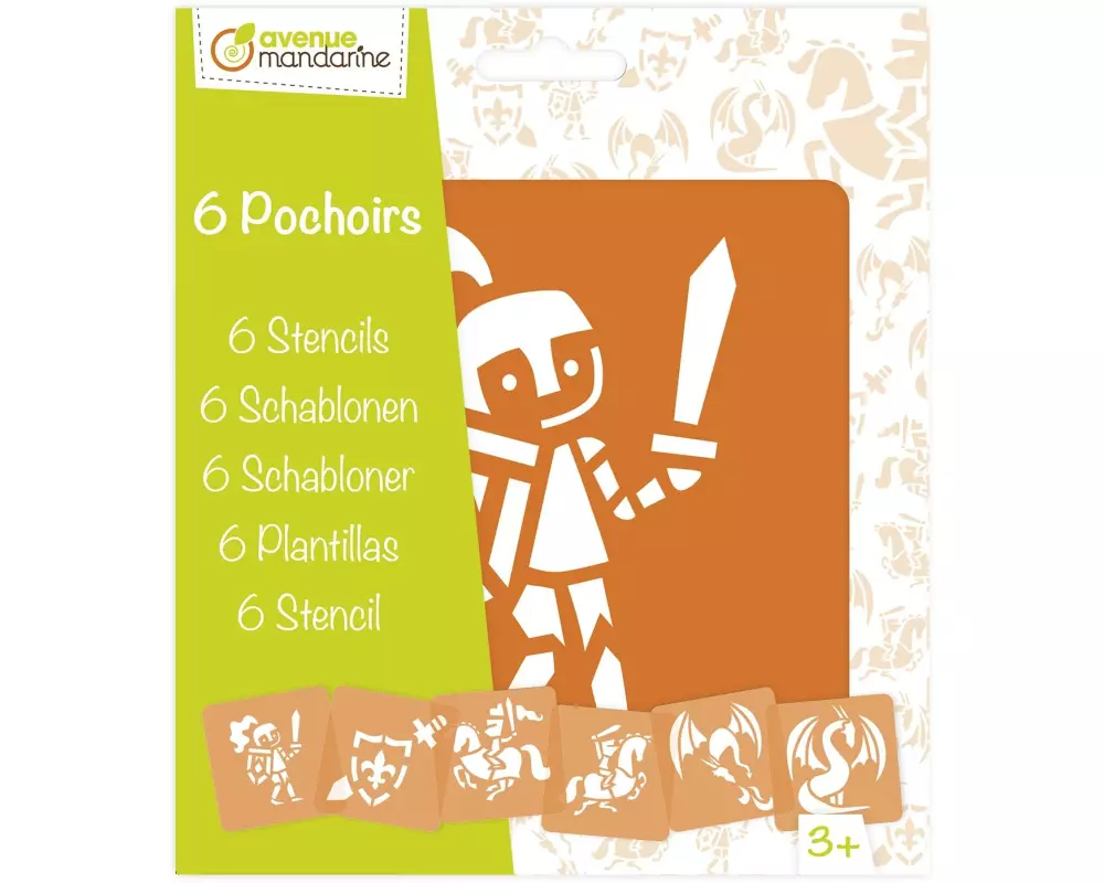 Avenue Mandarine Schablone 15 x 15 cm, Ritter