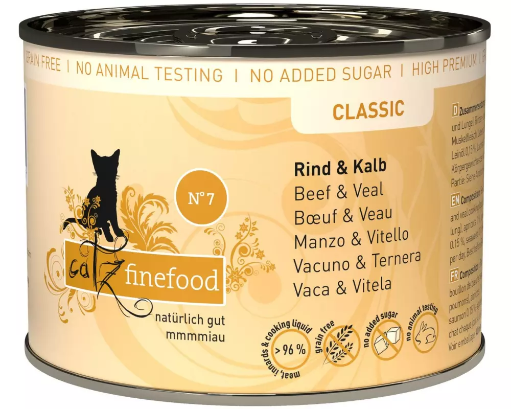 catz finefood Nassfutter No.07 Rind & Kalb, 200 g