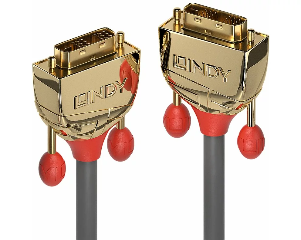 LINDY GOLD Video Cable, Single Link, DVI-DVI M-M, 15m, grey