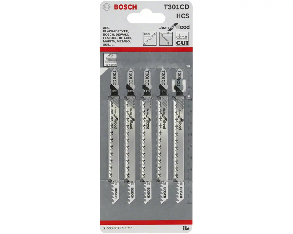 Bosch 5 Stichsägeblätter T 301 CD
