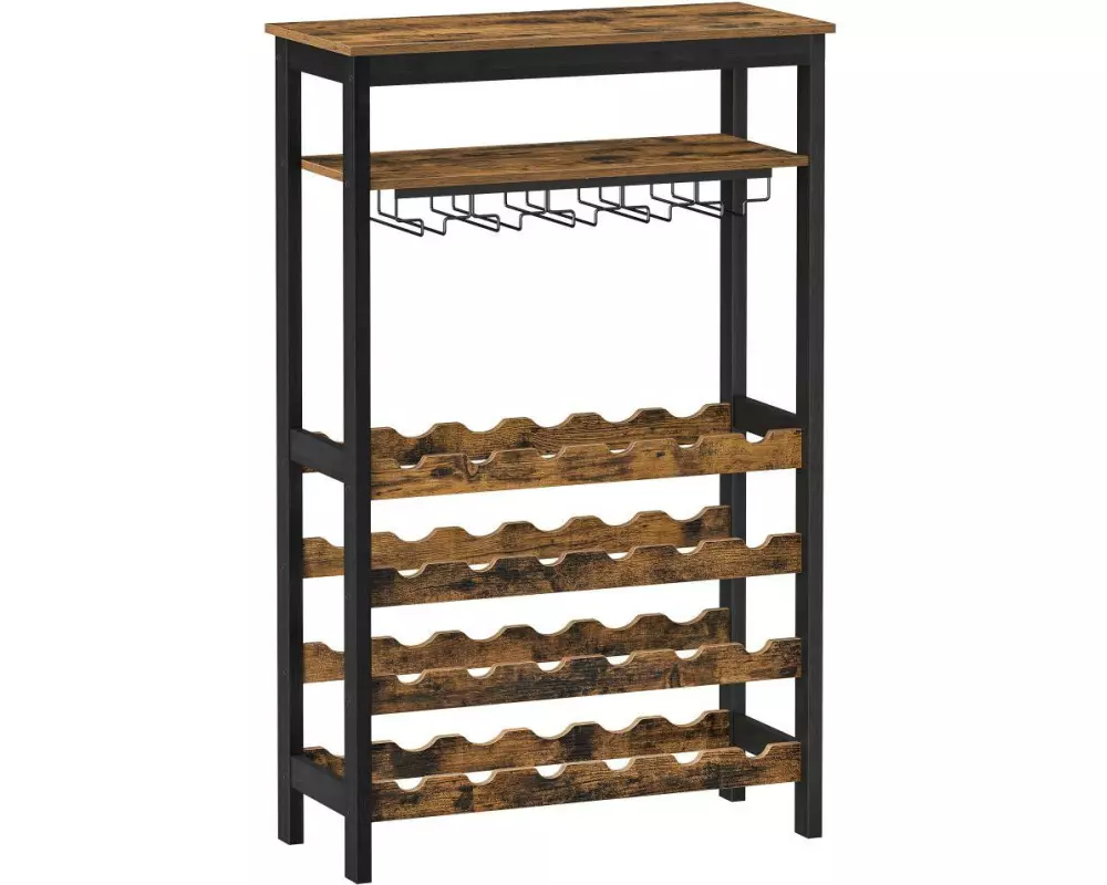 Songmics Weinregal für 24 Flaschen, aus Bambusholz