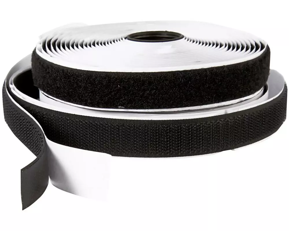 Creativ Company Klettband Haken & Ösen selbstklebend 20 mm Schwarz 5 m