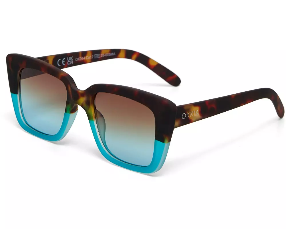 OKKIA Sonnenbrille Elba Classic Havana, Blue Lens