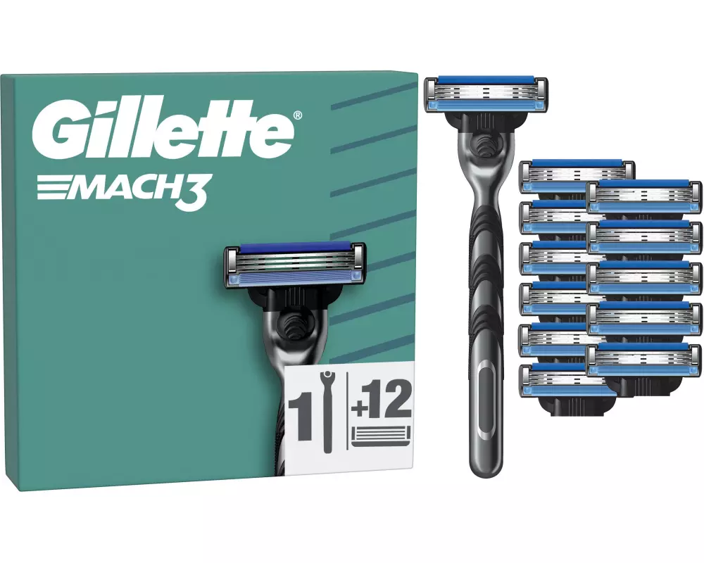 Gillette Herrenrasierer Gillette Mach3 Basis 12er + Handstück