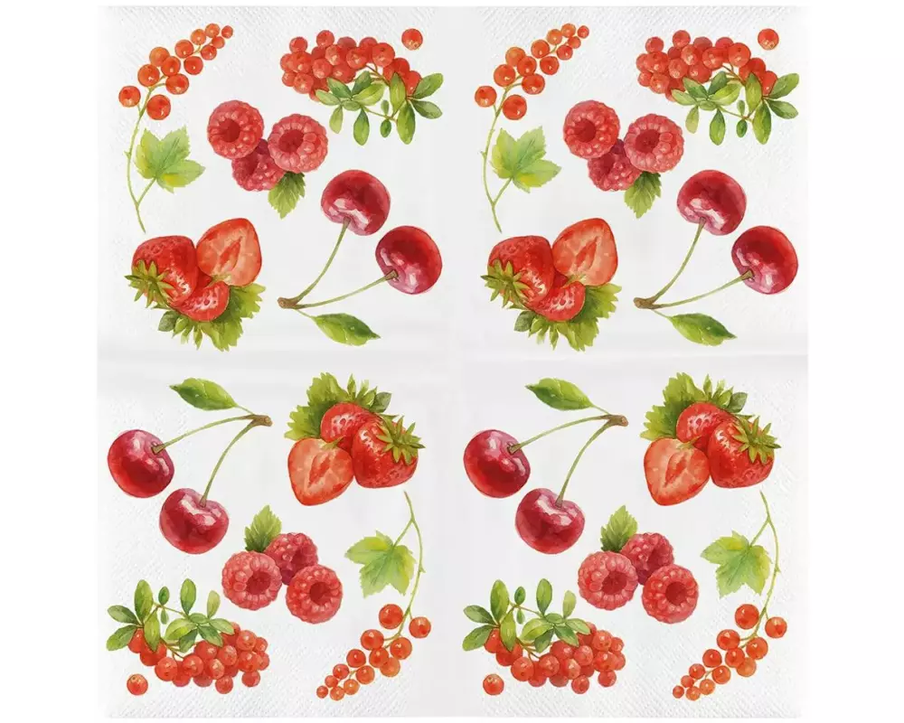 Esschert Design Papierservietten rote Beeren 33 cm x 33 cm