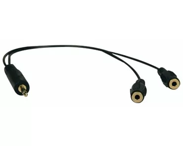 EATON TRIPPLITE 3.5mm Mini Stereo Cable adapter, Y Splitter, for Speakers and Headphones, M to 2x F, 1 ft. 0.31m