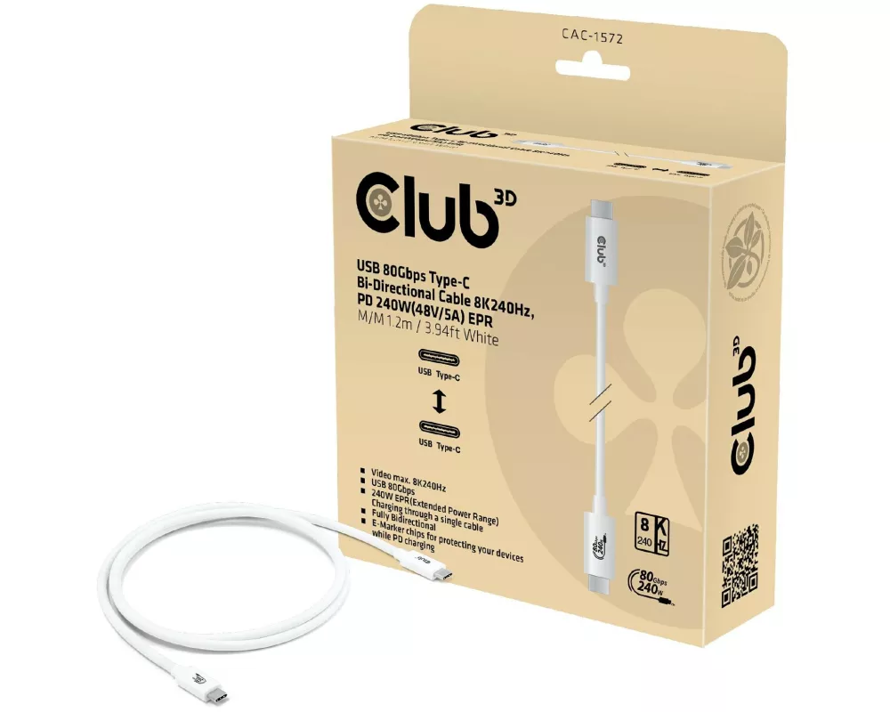 Club 3D USB-Kabel CAC-1572 USB-C - USB-C 1.2 m