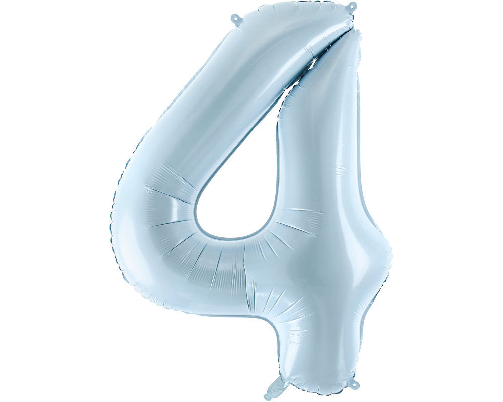 PARTYDECO Folienballon Ziffer 4 72cm FB230P4001J hellblau