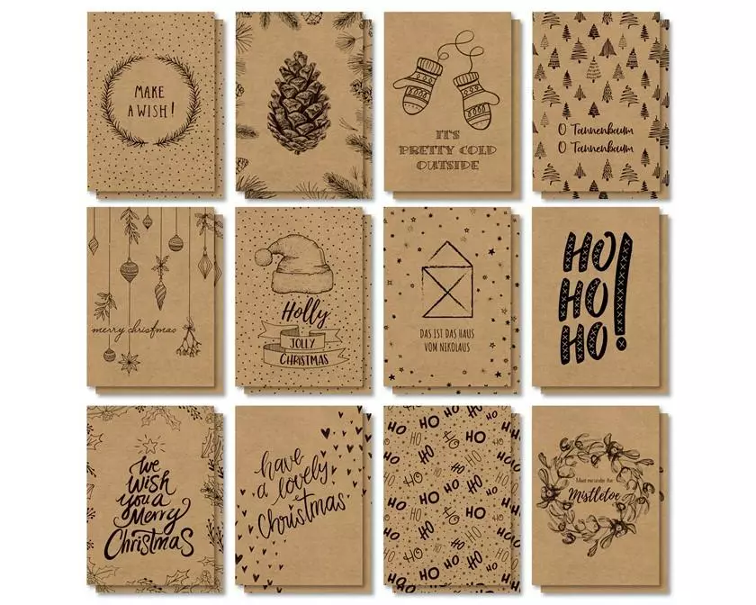 Sigel Weihn.-Postkarten Set, Natural Christmas