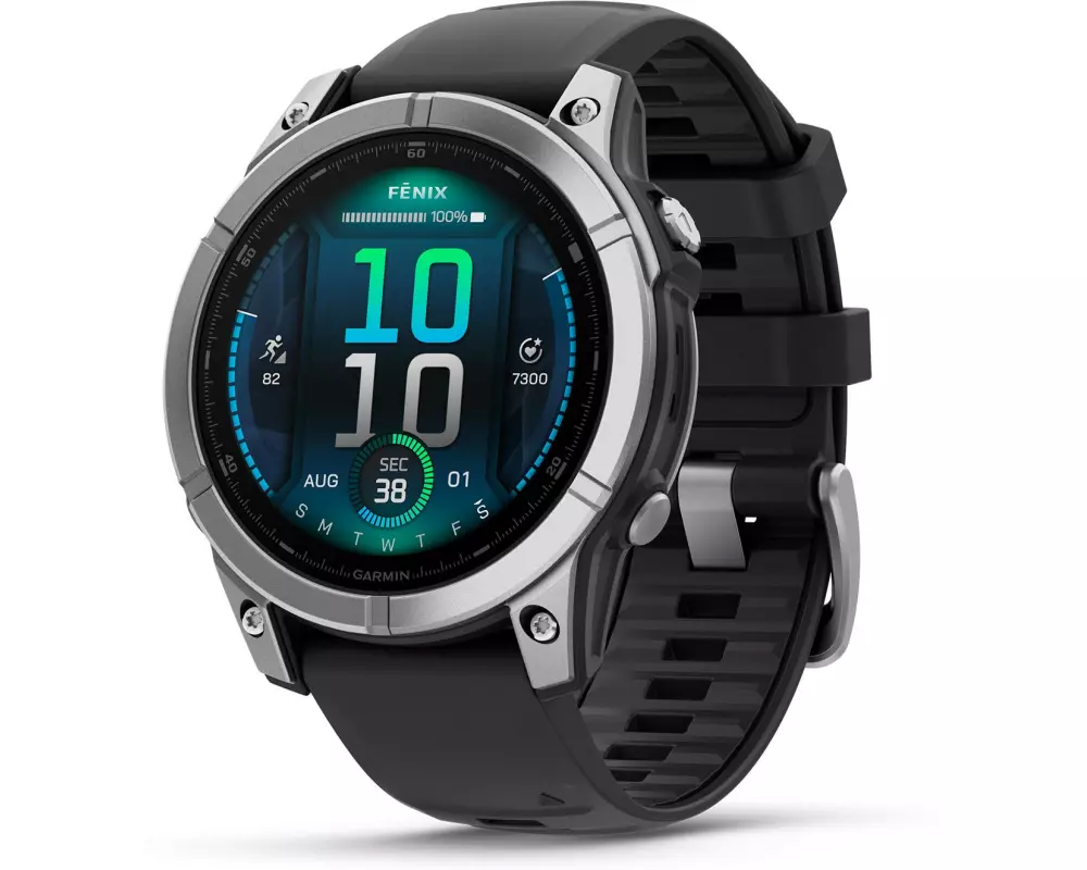 GARMIN Sportuhr Fenix E, 47 mm Silber