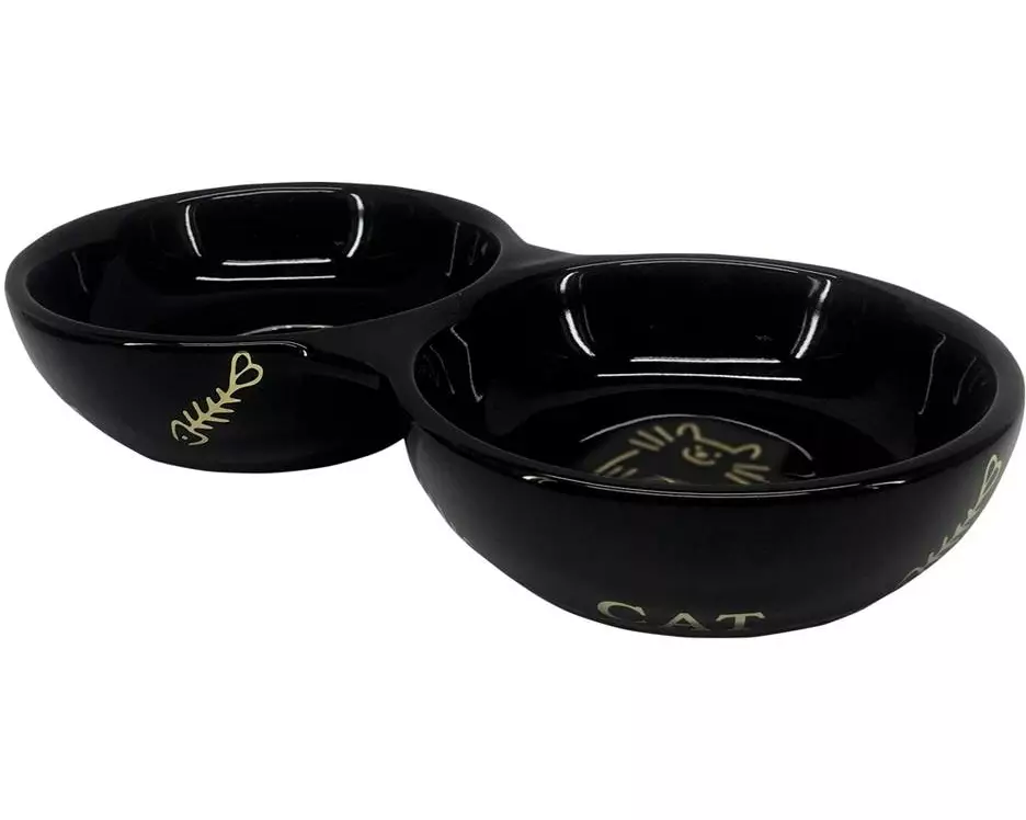 Nobby Keramiknapf Golden Fish Bone, 22 x 4 cm, 2 x 0.13 l