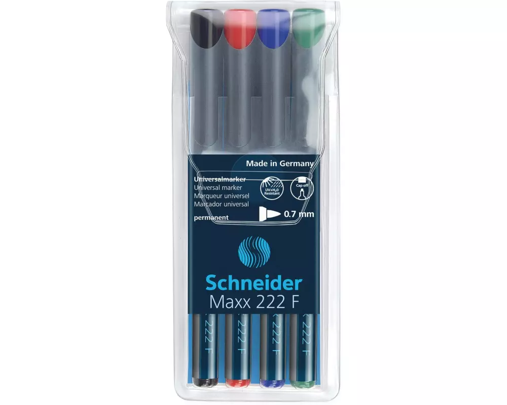 Schneider Permanent-Marker OHP Maxx Mehrfarbig, F, 4 Stück