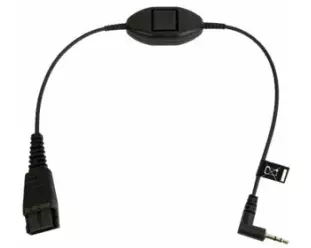 JABRA QD Cord to 2.5mm pin plug straight 0.3meters with call answering at cord e.g. for Philips Ericsson